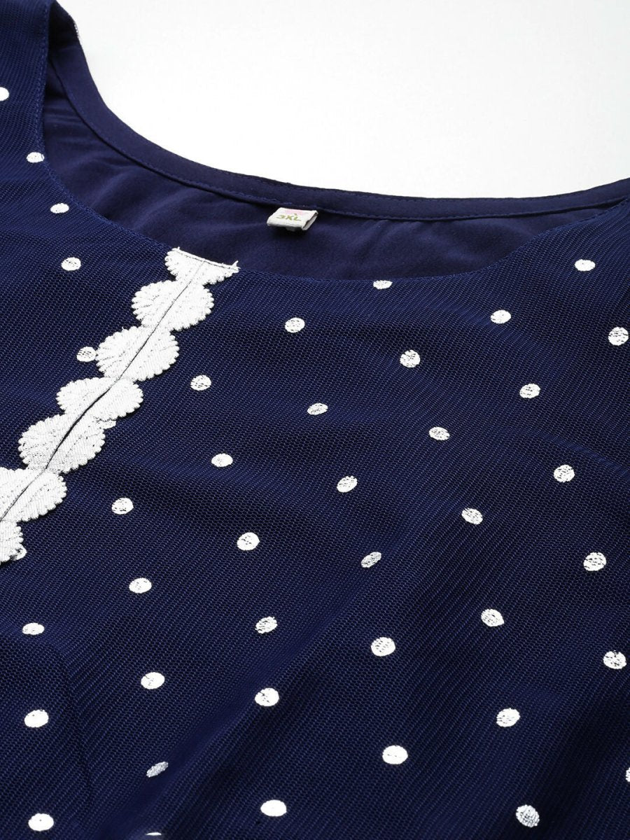 Ahalyaa Women's Traditional wear Ethnic Dress - Navy Blue - Distacart