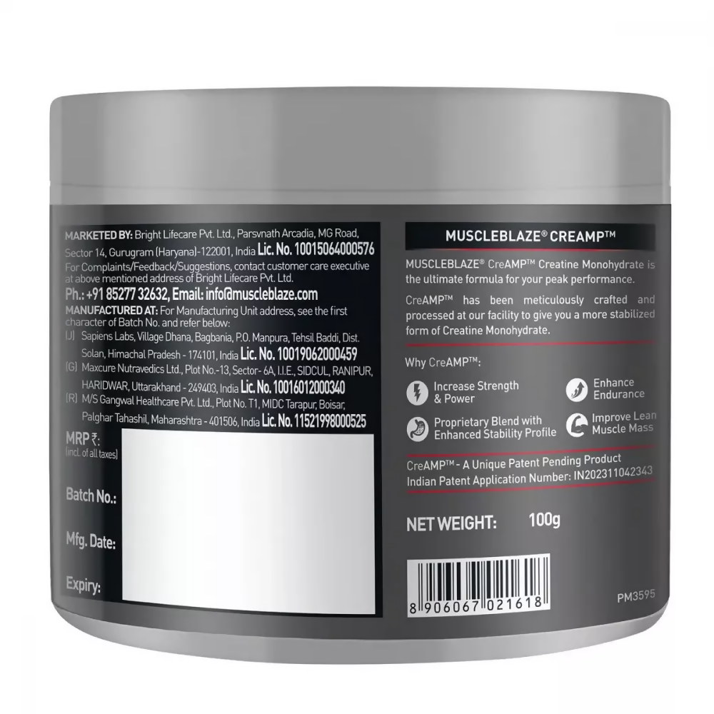 MuscleBlaze Creatine Monohydrate Creamp Unflavored