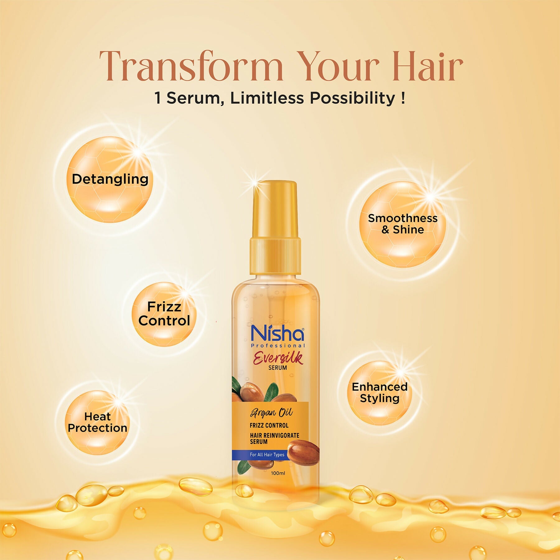 Nisha Hair Serum Eversilk Argan Oil Serum - Distacart