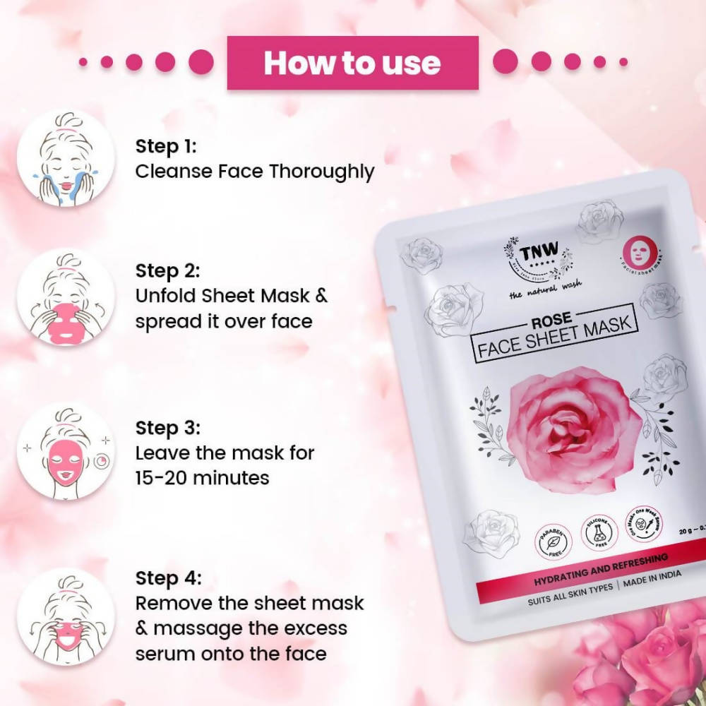 The Natural Wash Rose Face Sheet Mask