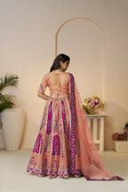 Kesar Fab Orange Banarasi Silk Embroidered Lehenga