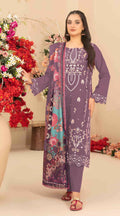 Anaita Purple Cambric Cotton Suit With Embroidered & Khatli Work - Distacart