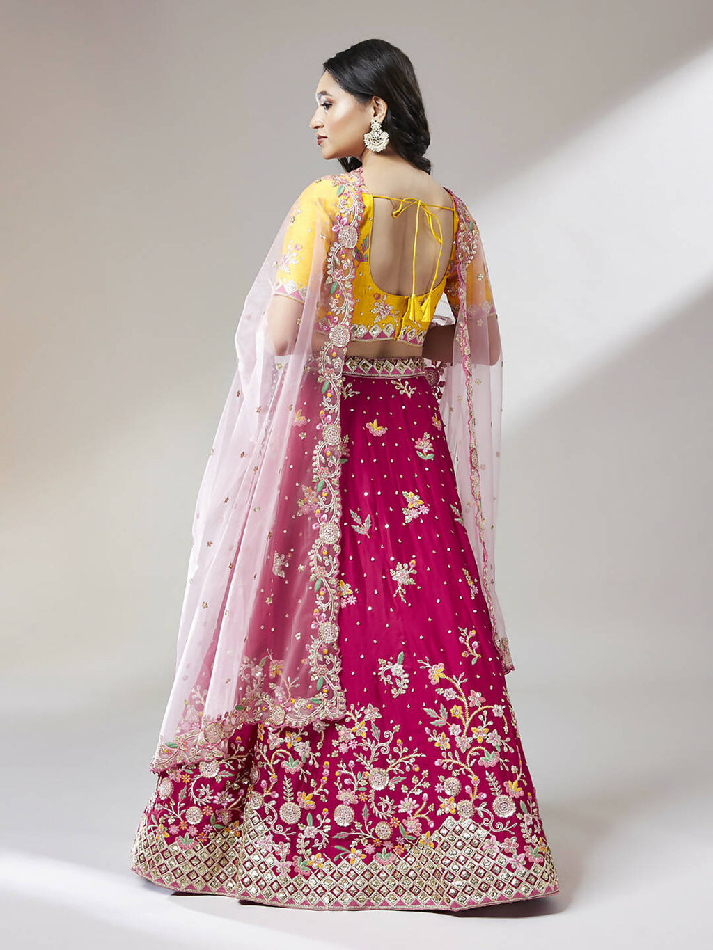 House of Panchhi Rose Pure Georgette Sequinse Work Lehenga & Blouse with Dupatta