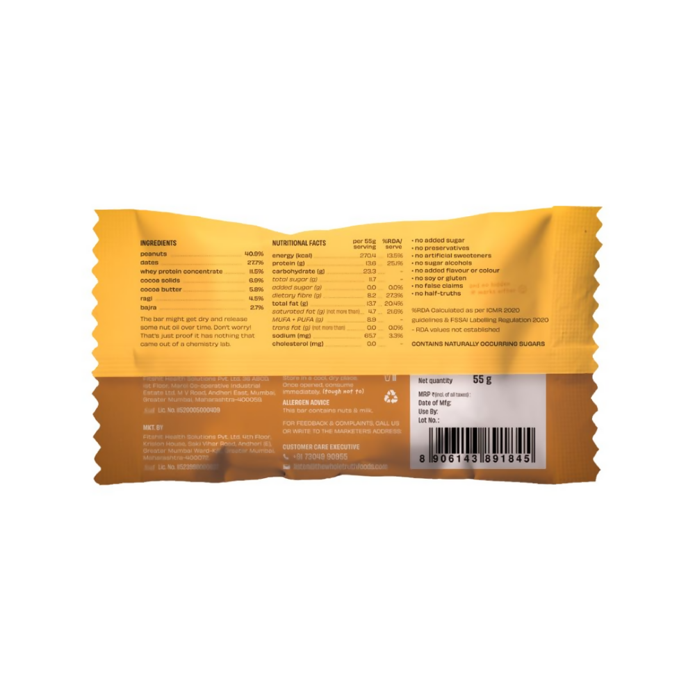 The Whole Truth Protein Bar - Peanut Millet Cocoa - Distacart
