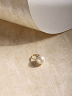 Cream Pearl Adjustable Ring- Ruby Raang