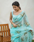 Vamsee Anamika Sky Organza Silk Saree