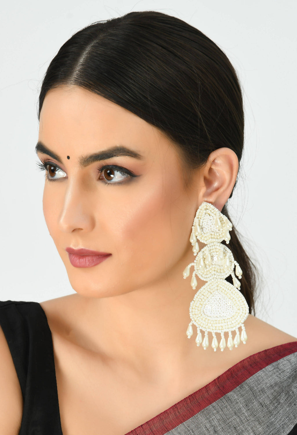 Mominos Fashion Johar Kamal Handicraft Off White Pearls Earrings - Distacart