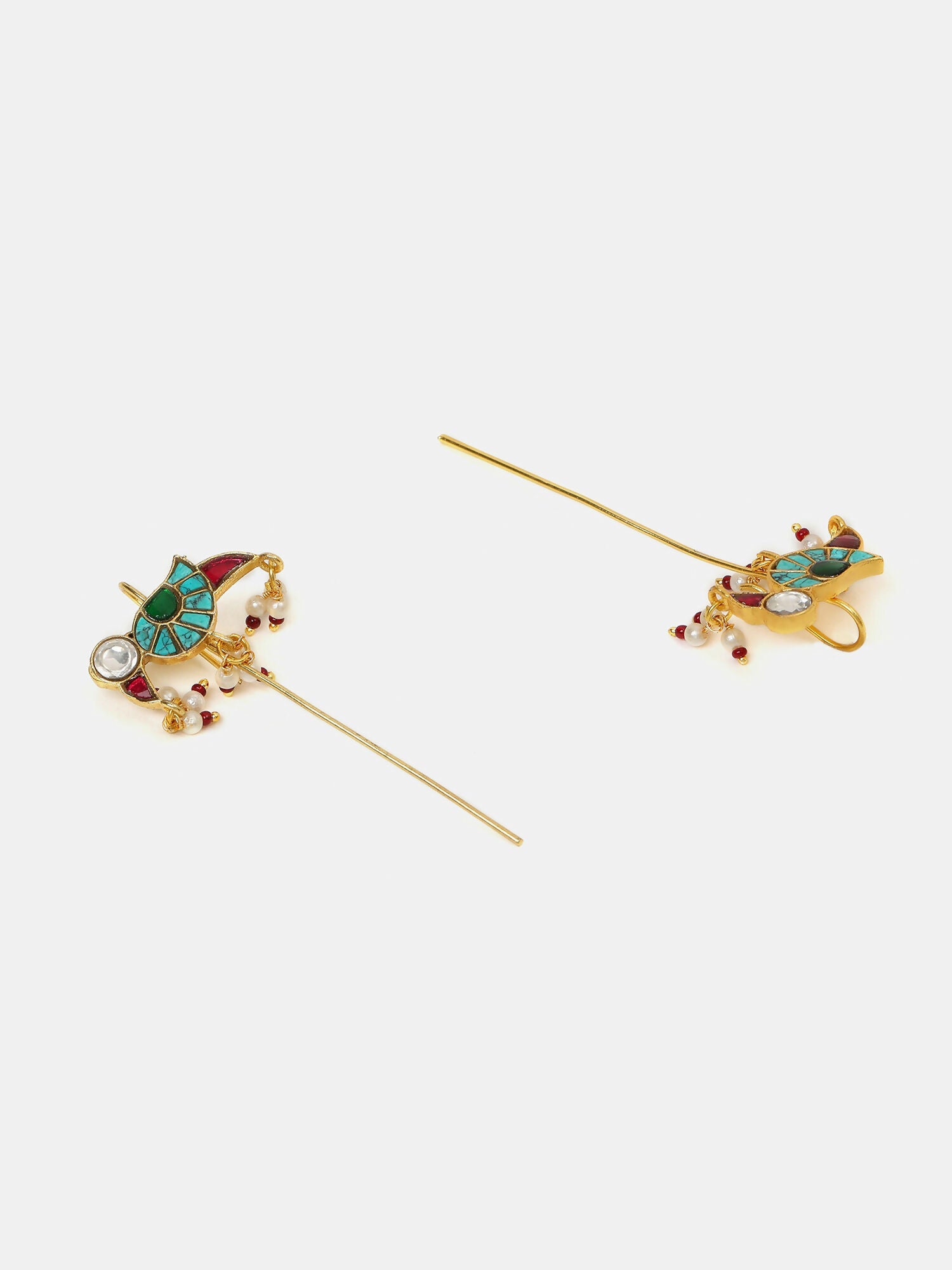 Ruby Raang Maroon Drops Ear Cuff - Distacart