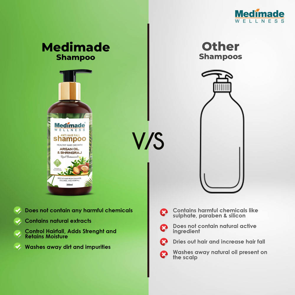 Medimade Wellness Anti Hair Fall Shampoo with Argan Oil & Bhringraj