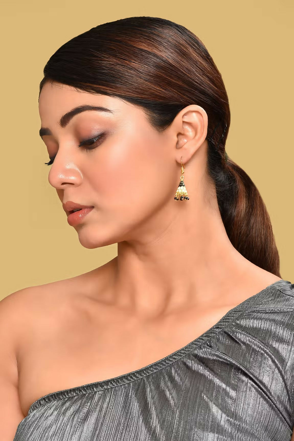 Joban Fashion Women Mina And Beads Yellow Black Cream Earrings - Distacart