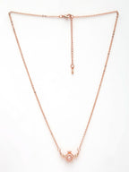 NVR Women's Rose Gold American Diamond Metal Chain