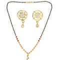 AanyaCentric Gold Plated Short Mangalsutra Set with Earrings - Distacart