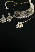 Mominos Fashion Johar Kamal Traditional Rajwadi Design Heavy Golden Colour Necklace Set - Distacart
