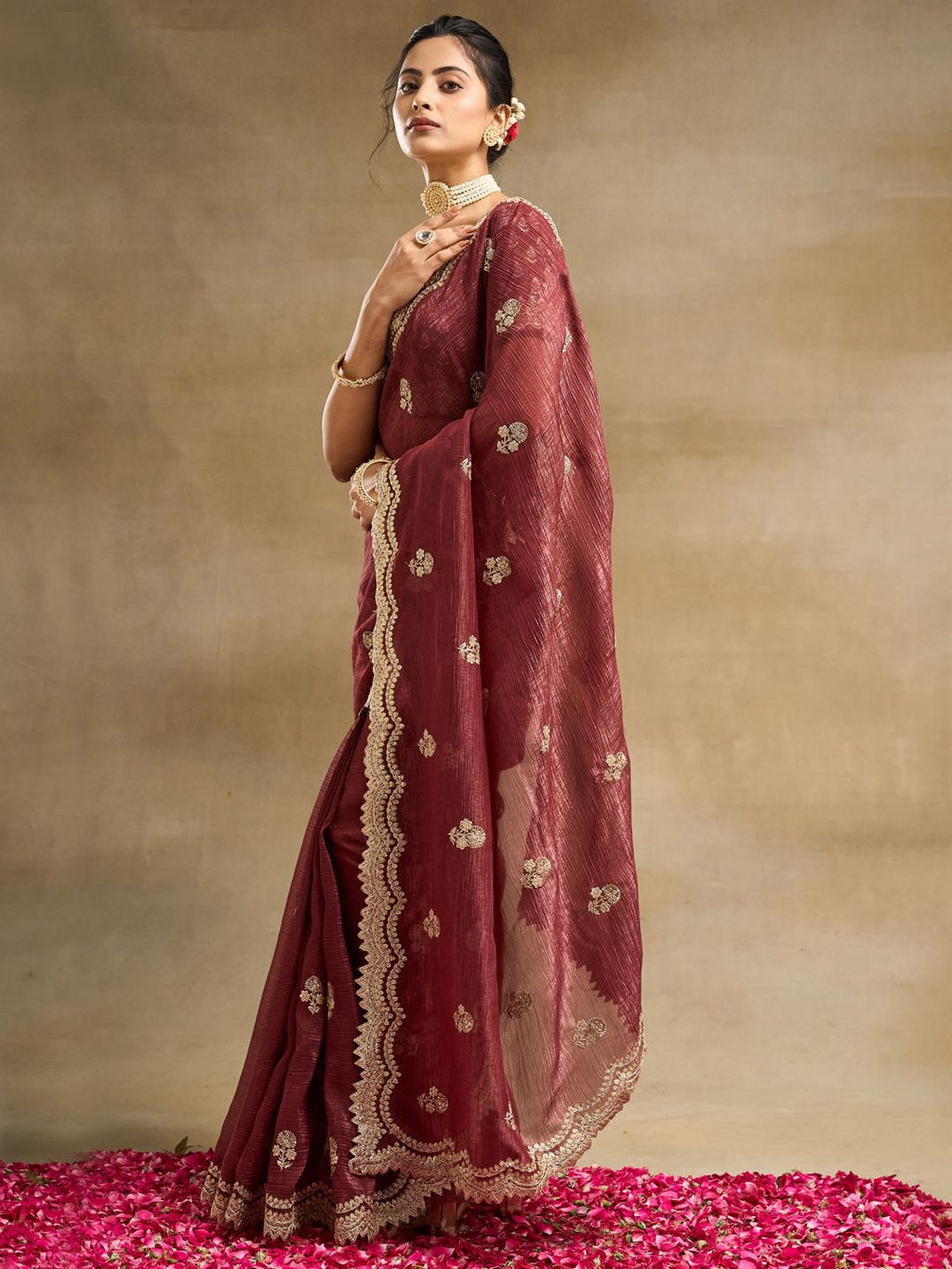 kasee Floral Embroidered Pure Silk Saree - Distacart