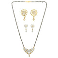 AanyaCentric Gold-Polished Mangalsutra with Pendant, 2 Pair Earrings
