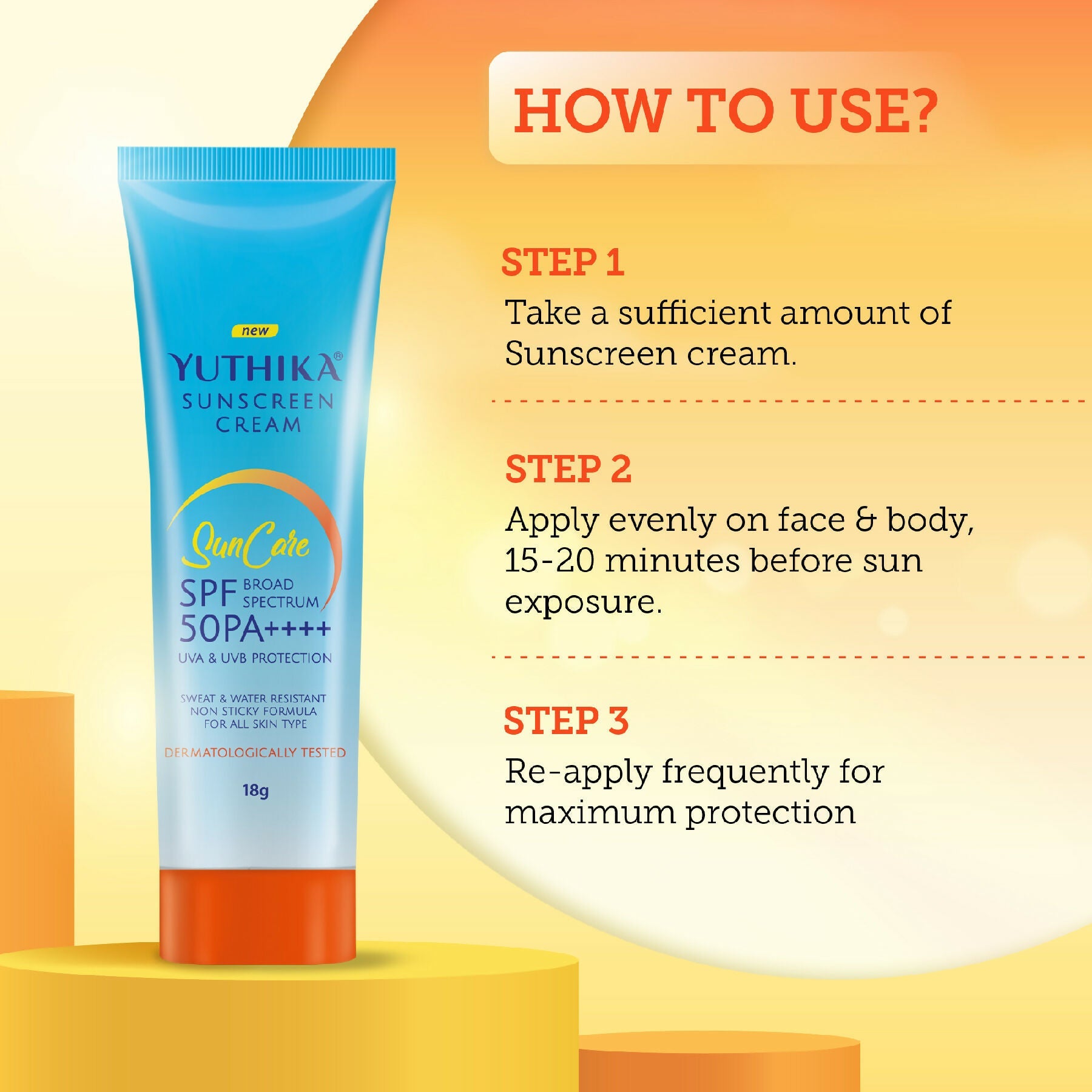 Yuthika Sunscreen Lotion SPF 50 PA+++(Pack of 3)