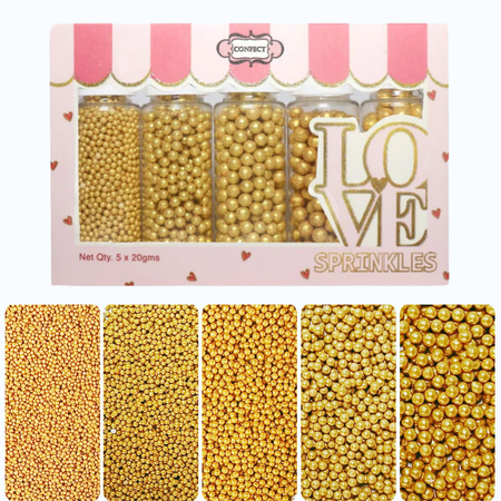 Confect All That Glitters Gold Disco Balls Assorted Sprinkles (DB-12)