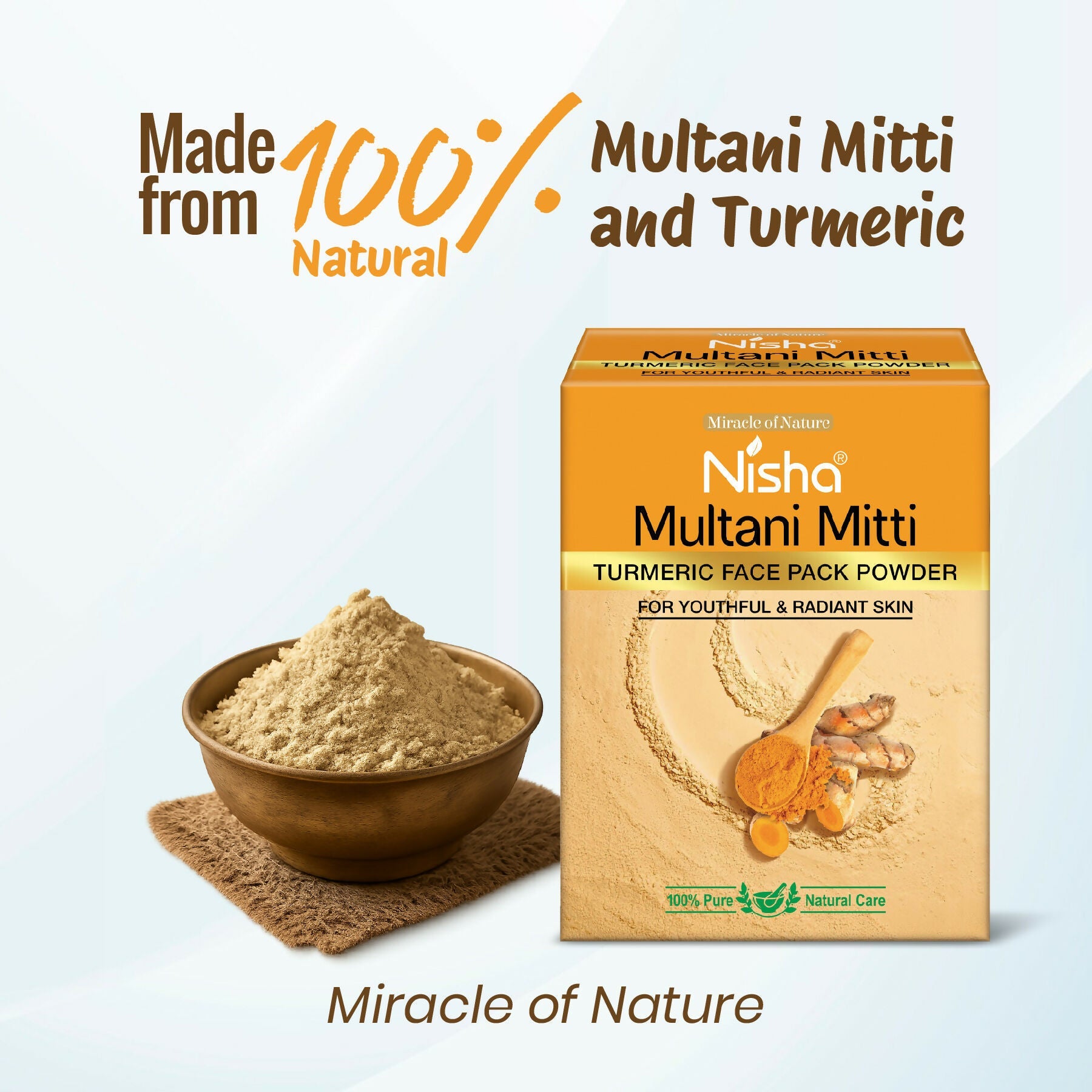 Nisha Turmeric Multani Mitti for Face | Skin Brightening Face Pack