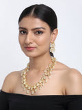 Kundan Neckpiece With Earrings - Ruby Raang - Distacart