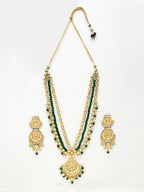 Long Kundan Neckpiece With Earrings - Ruby Raang - Distacart