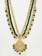 Long Kundan Neckpiece With Earrings - Ruby Raang - Distacart
