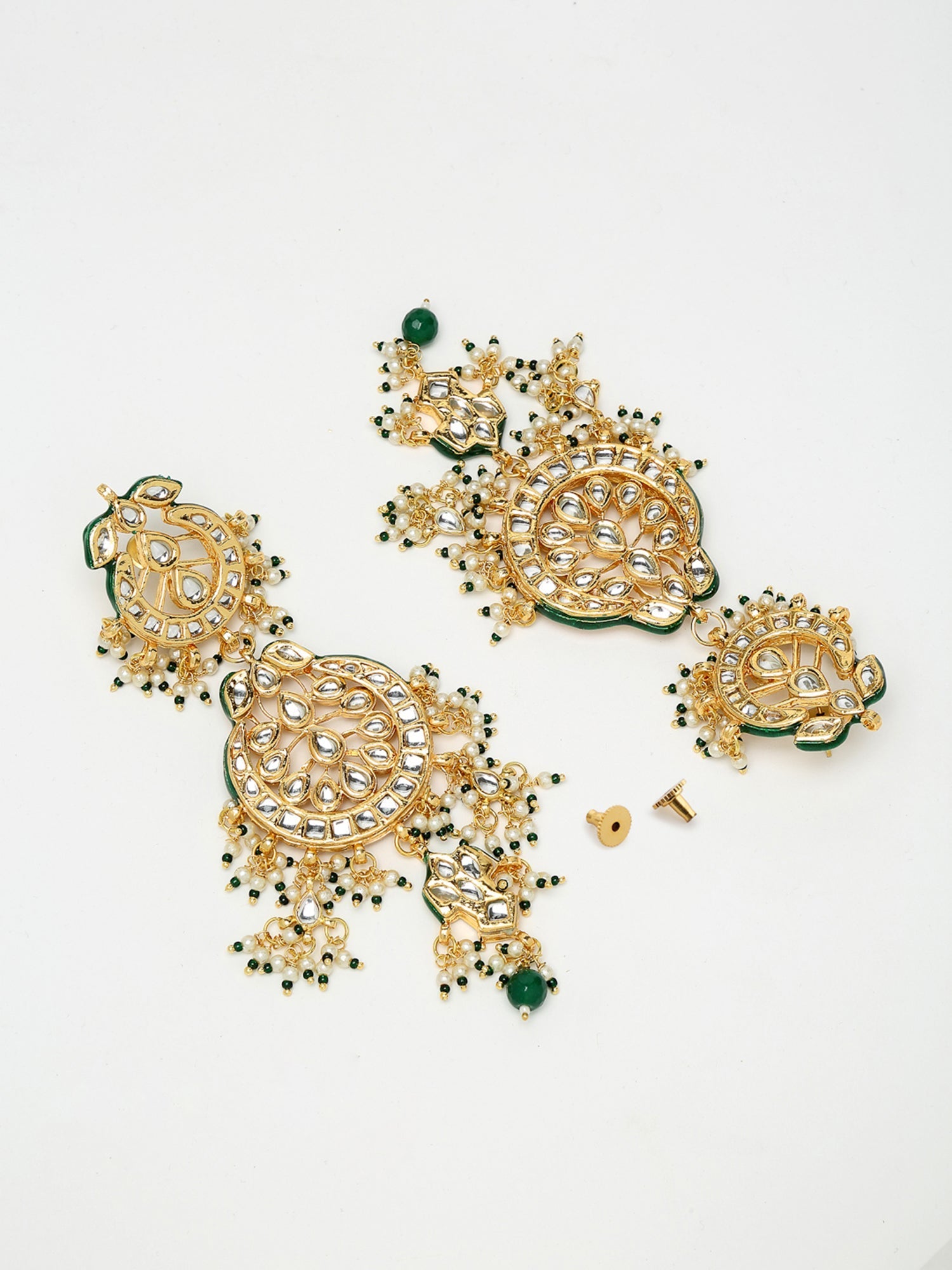 Long Kundan Neckpiece With Earrings - Ruby Raang - Distacart