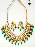 Kundan Neckpiece With Earrings - Ruby Raang - Distacart