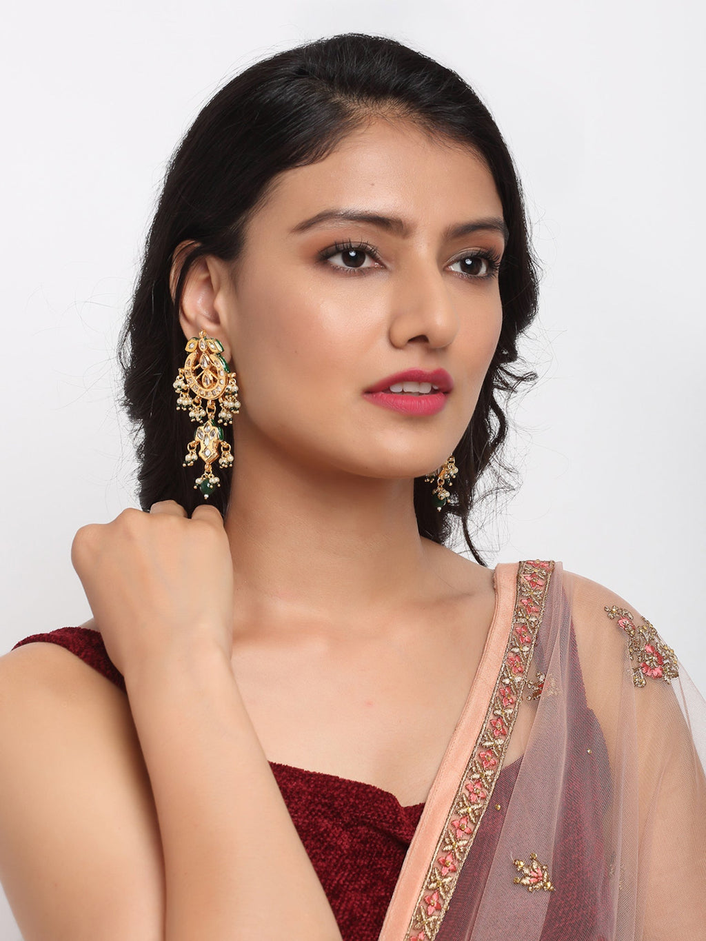 Kundan Earrings - Ruby Raang - Distacart