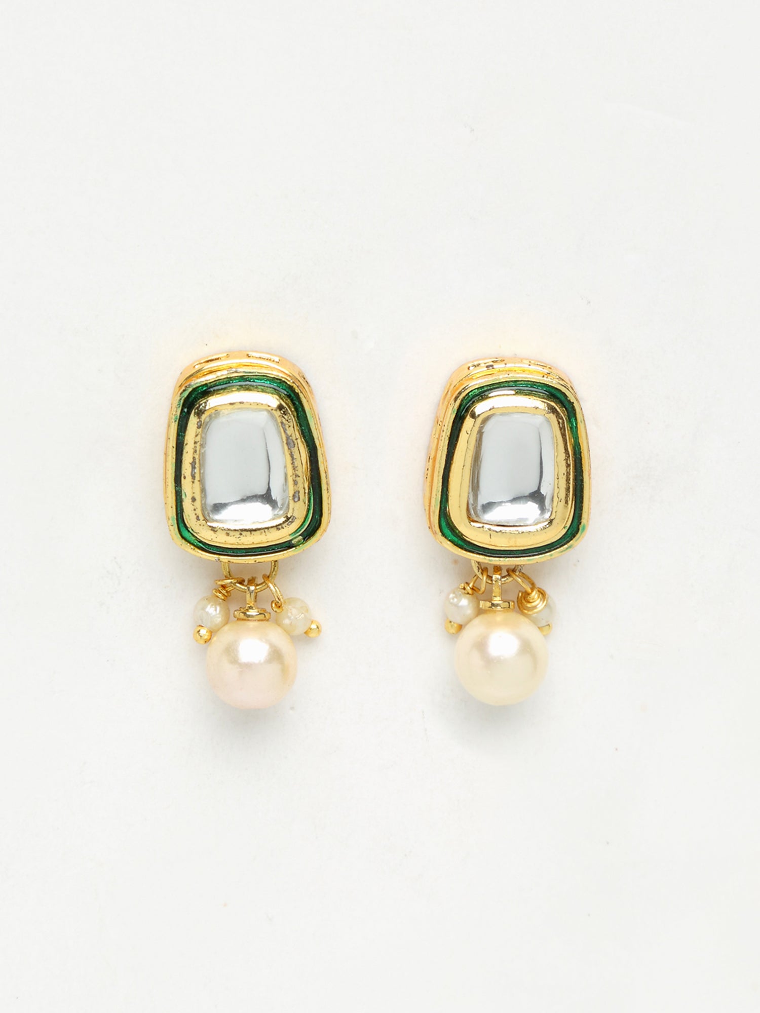 Stone Kundan Earrings - Ruby Raang - Distacart