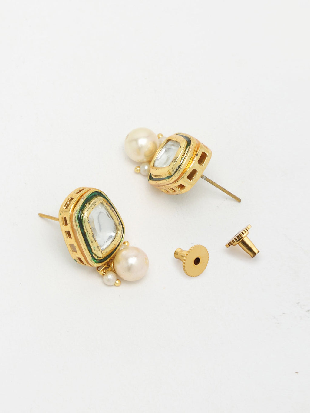 Stone Kundan Earrings - Ruby Raang - Distacart
