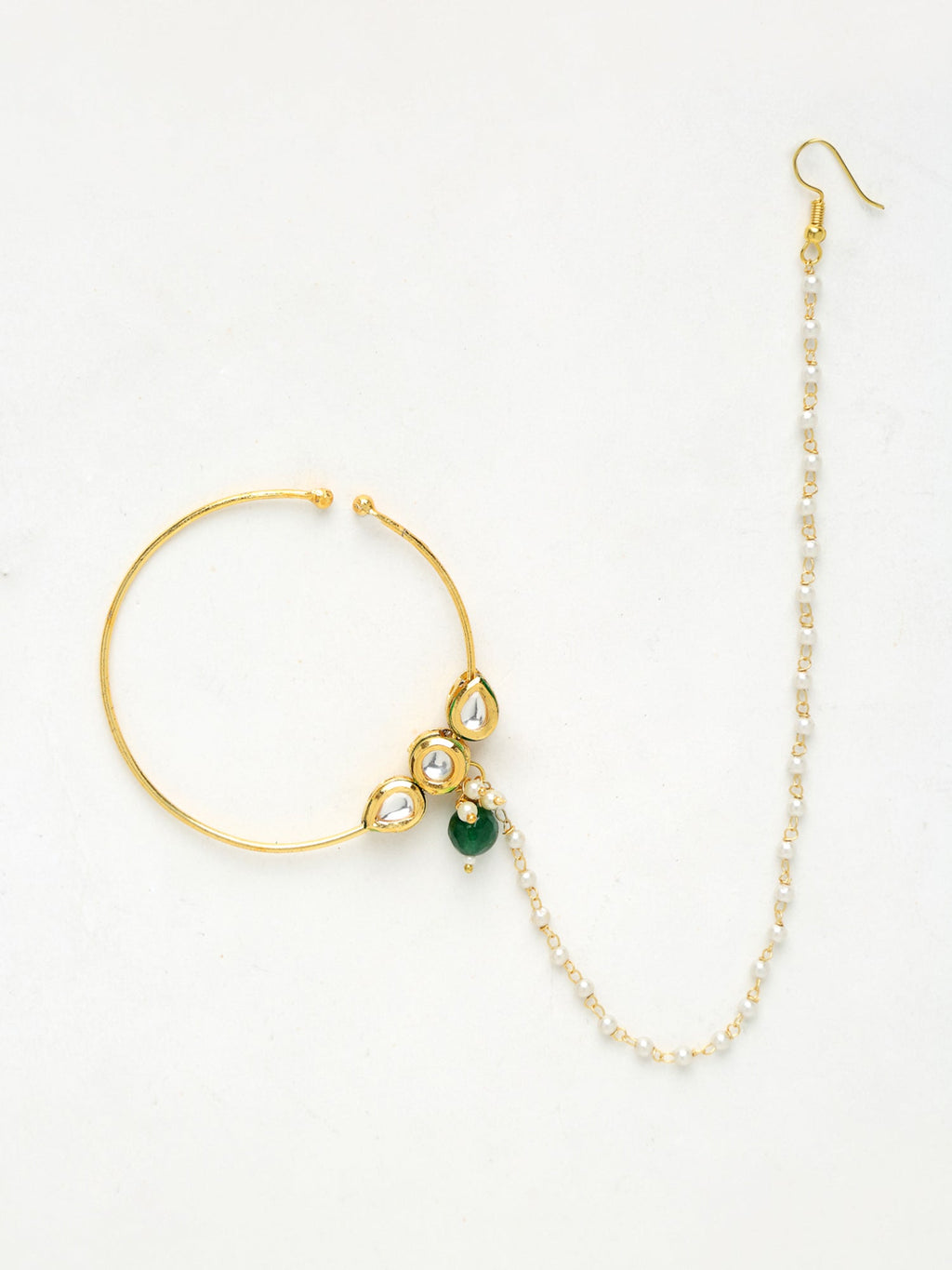 Kundan Nose Ring - Ruby Raang - Distacart