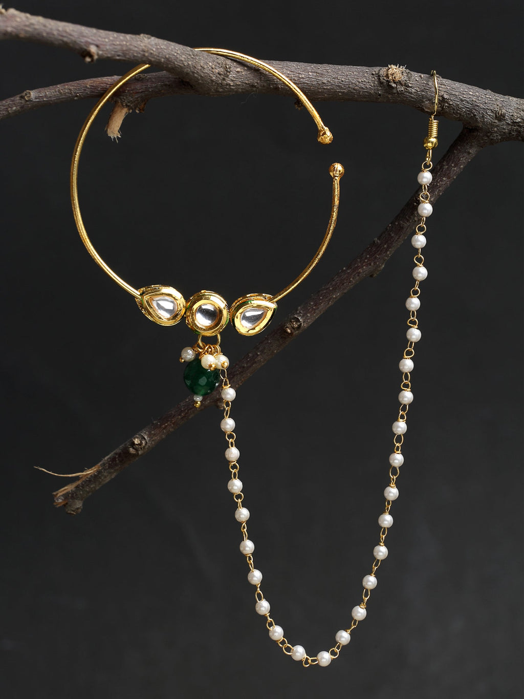 Kundan Nose Ring - Ruby Raang - Distacart