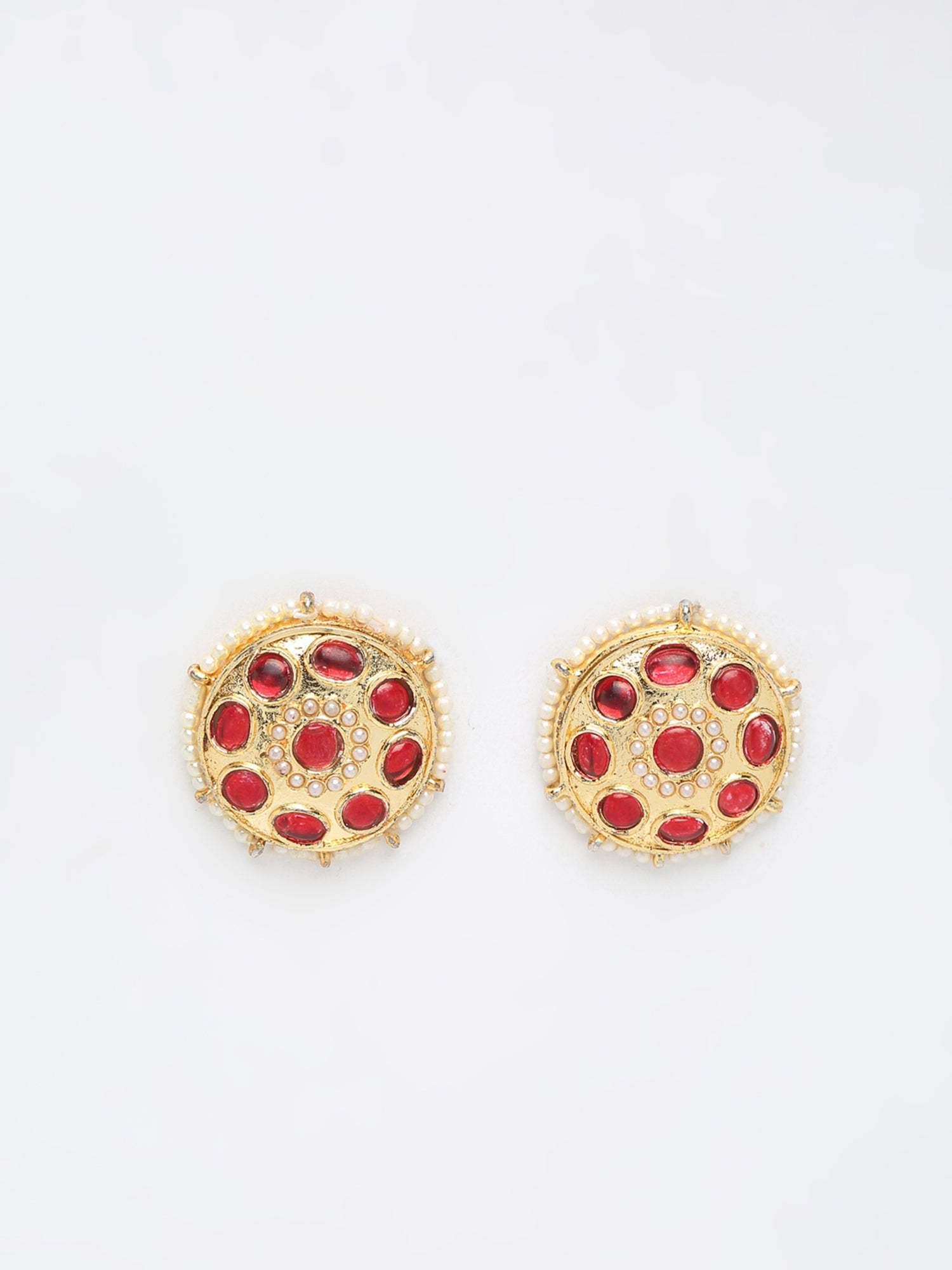 Kundan & Pearl Studs - Ruby Raang - Distacart