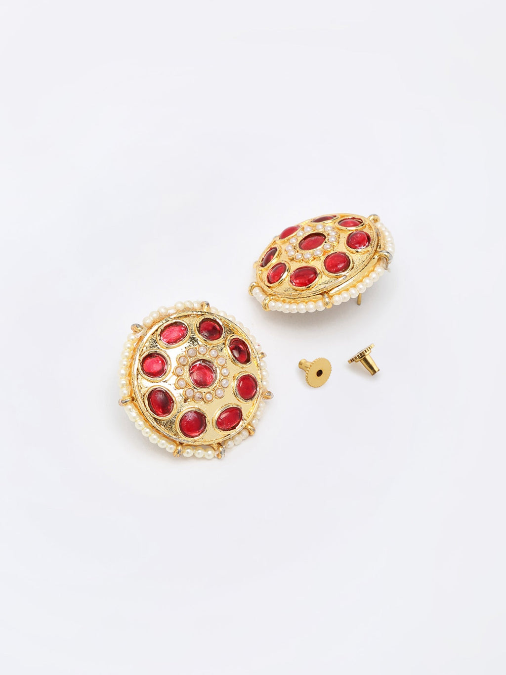 Kundan & Pearl Studs - Ruby Raang - Distacart