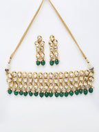 Stone Kundan Choker With Earrings - Ruby Raang - Distacart