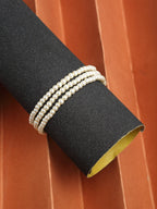 Women's Gold-Toned White Pearls Gold-Plated Multi-Strand Bracelet - Ruby Raang - Distacart