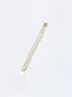 Women's Gold-Toned White Pearls Gold-Plated Multi-Strand Bracelet - Ruby Raang - Distacart