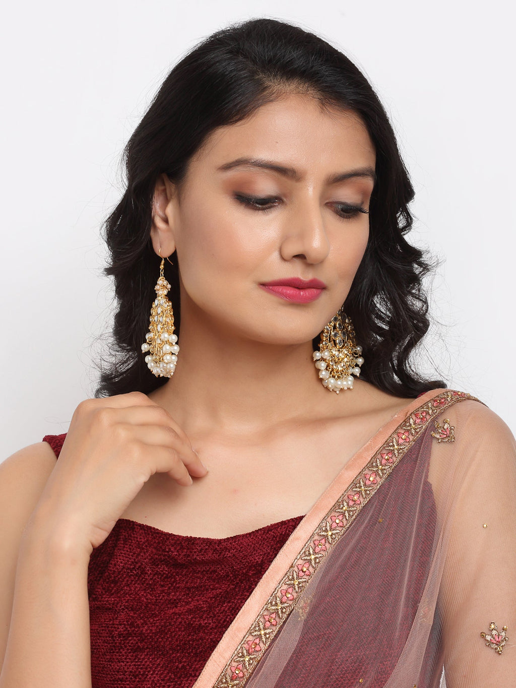 Kundan Earrings - Ruby Raang - Distacart