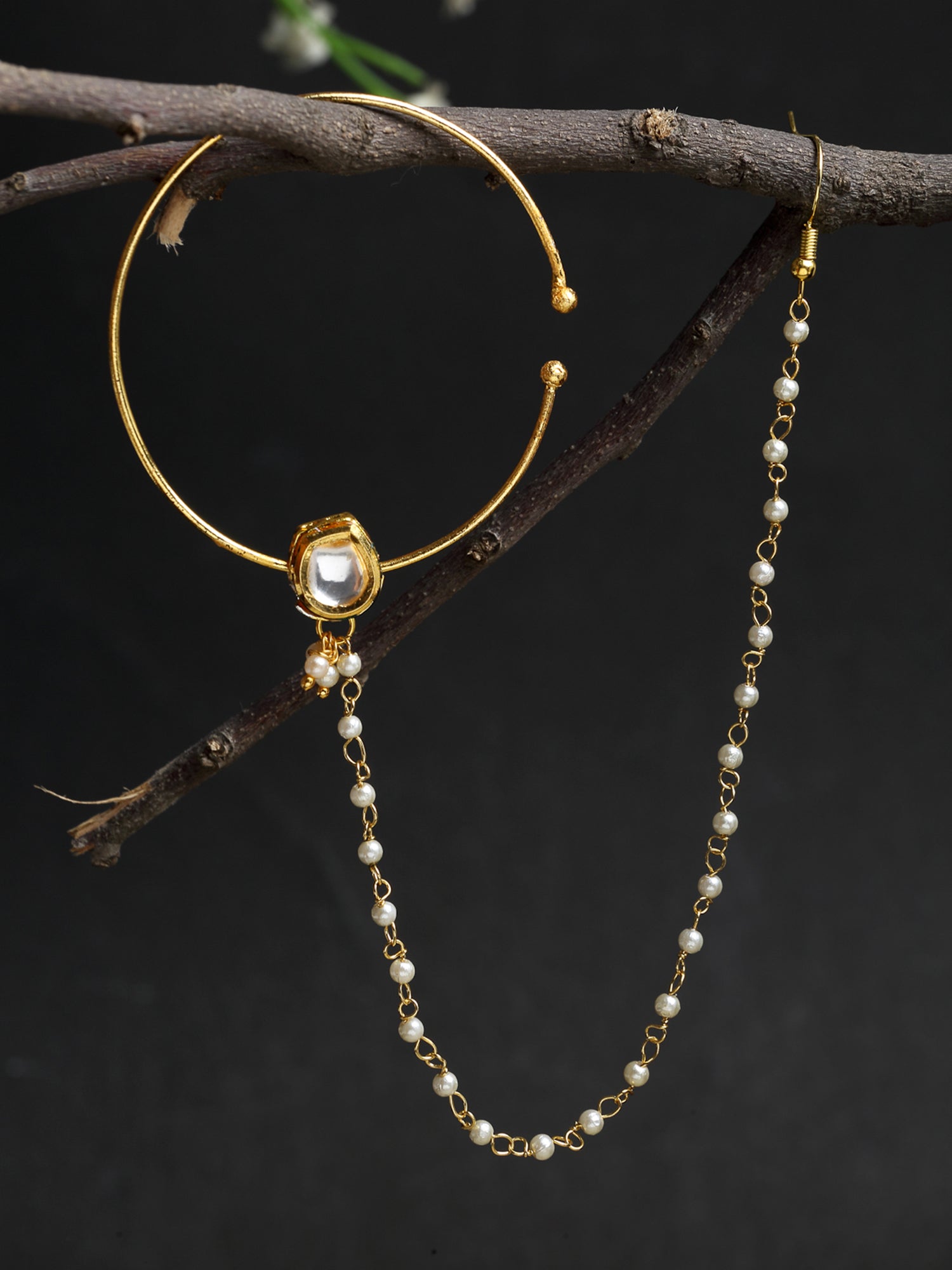 Kundan Nose Ring - Ruby Raang - Distacart