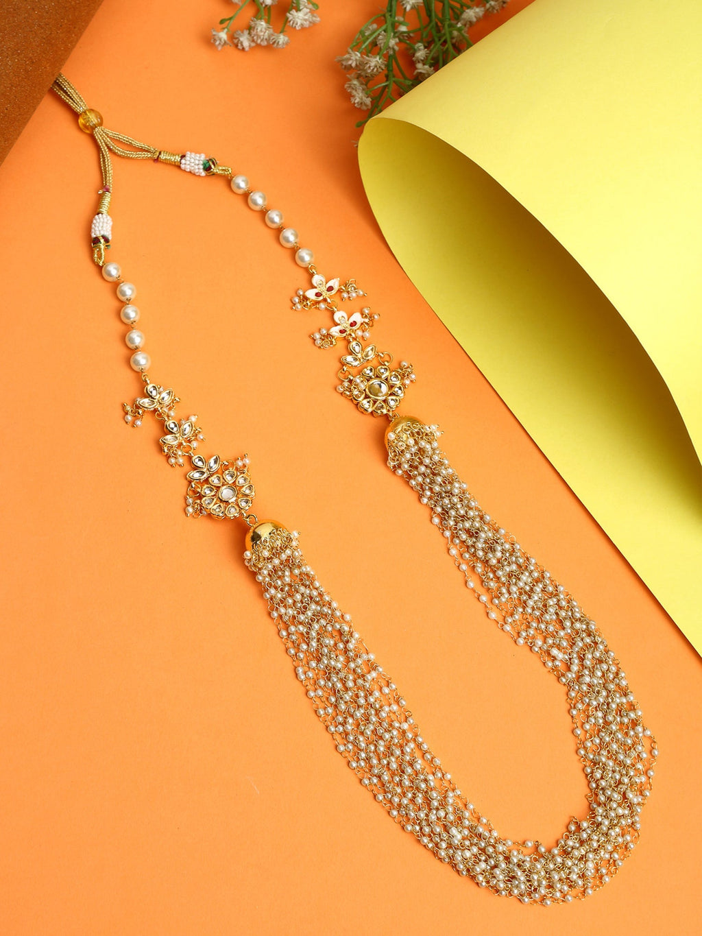 Pearl Jhumki Necklace - Ruby Raang - Distacart