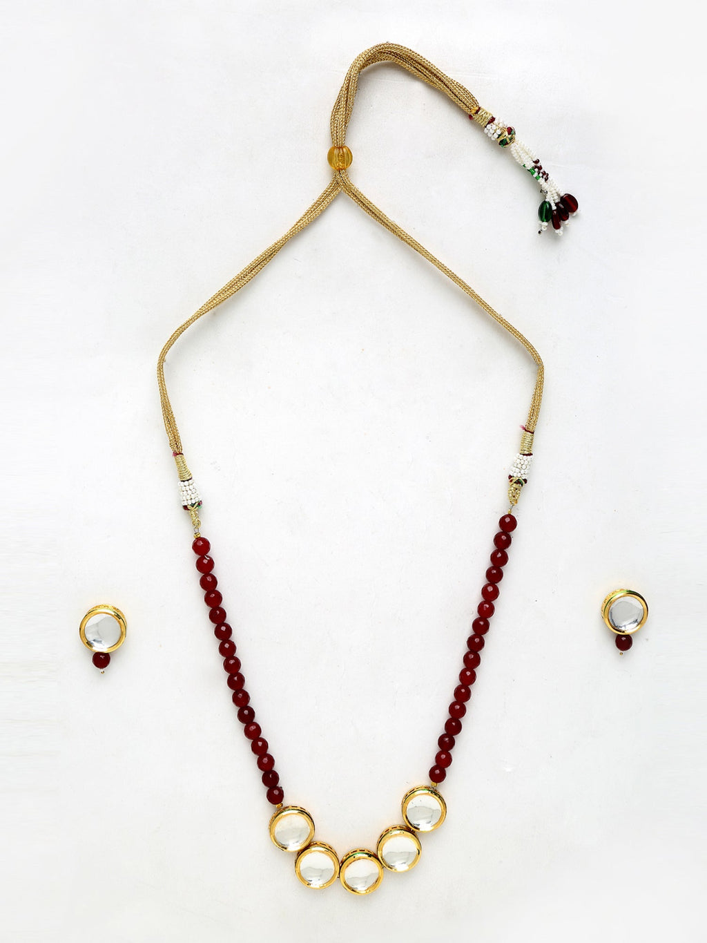 Kundan Neckpiece With Studs - Ruby Raang - Distacart