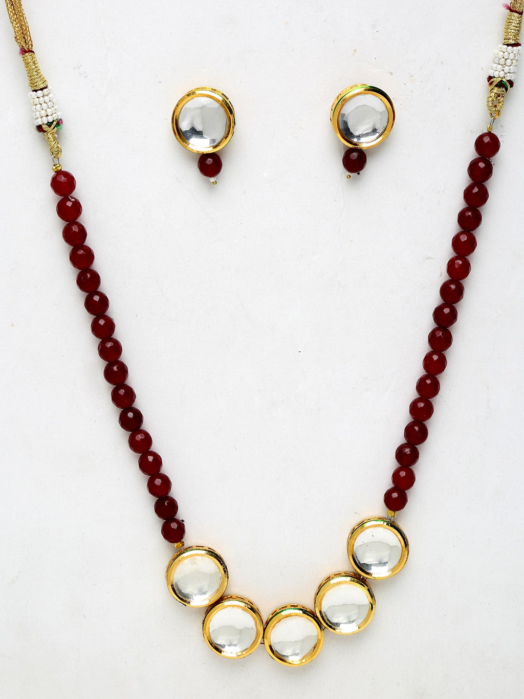 Kundan Neckpiece With Studs - Ruby Raang - Distacart