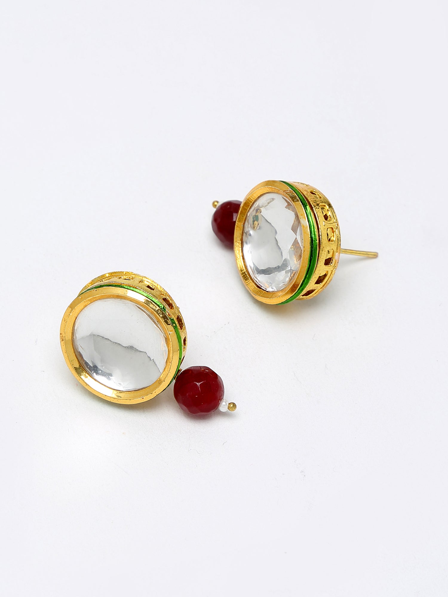Kundan Neckpiece With Studs - Ruby Raang - Distacart