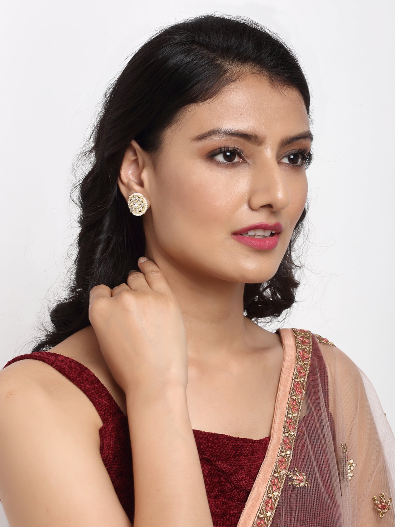 Kundan Studs - Ruby Raang - Distacart