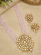 Kundan Neckpiece With Earrings - Ruby Raang - Distacart
