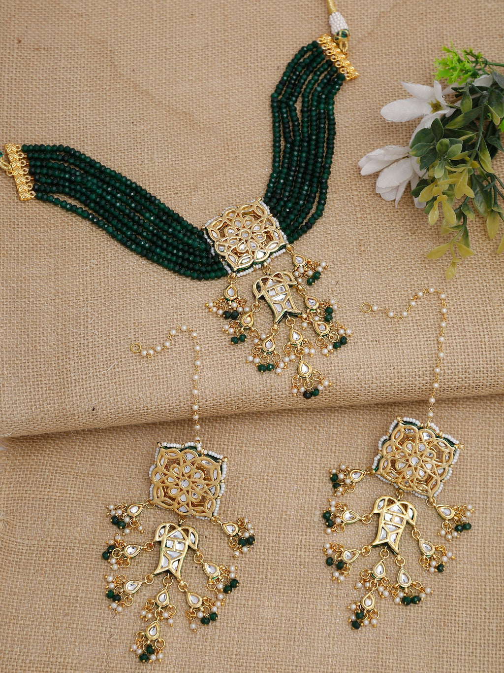 Kundan Choker With Earrings - Ruby Raang - Distacart