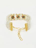 Women's Gold White Pearls Handcrafted Multistrand Bracelet - Ruby Raang - Distacart