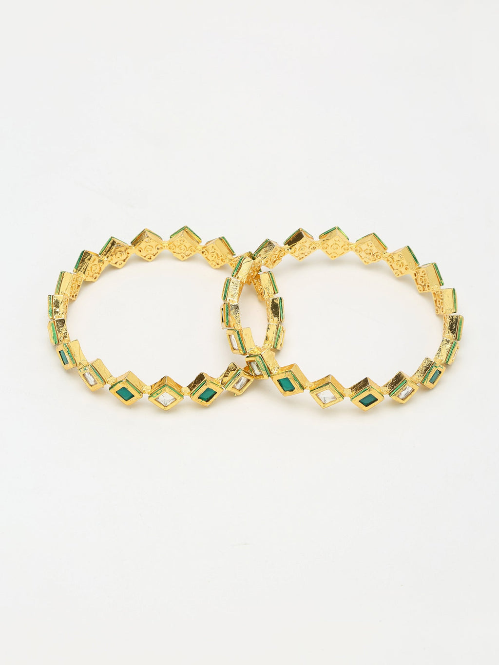 Kundan Bangles Set Of 2 - Ruby Raang - Distacart
