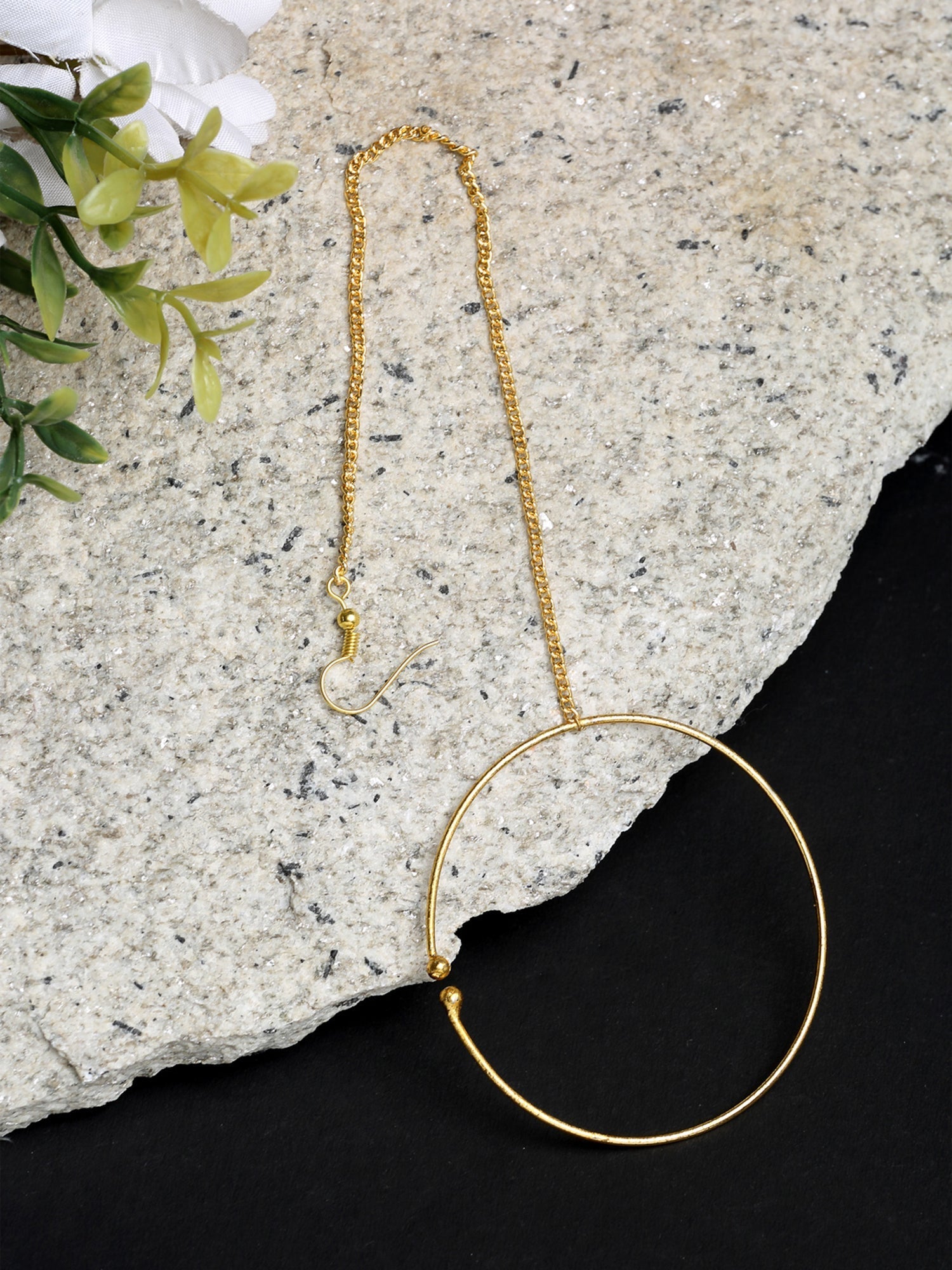 Golden Plated Nose Ring - Ruby Raang - Distacart