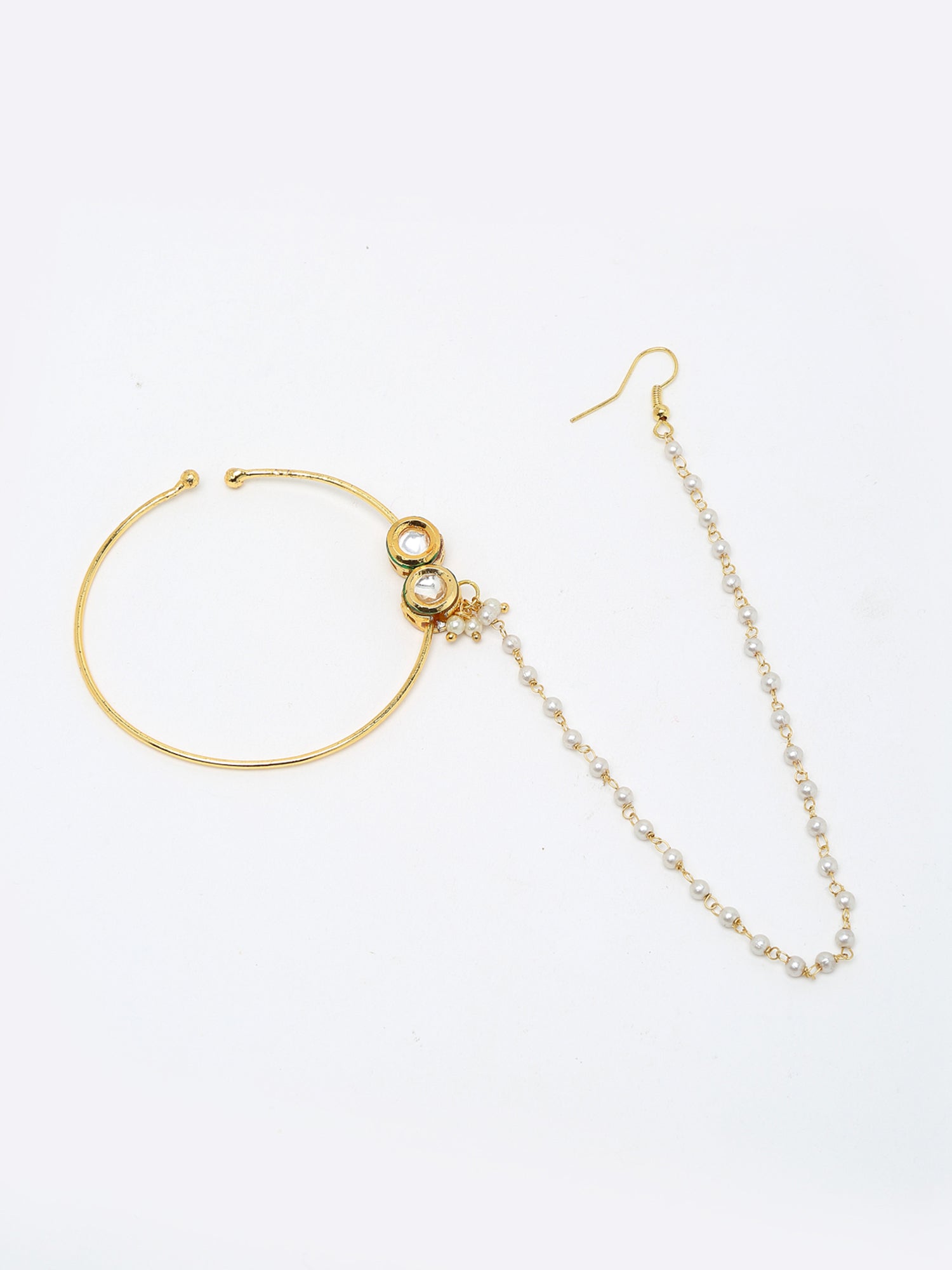 Double Kundan Nose Ring - Ruby Raang - Distacart